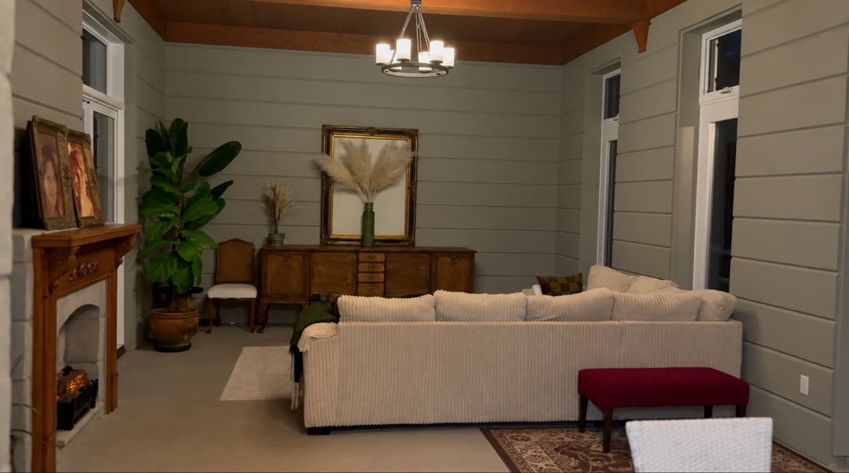 Maison Thermobloc, salon intérieur